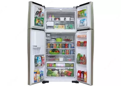 Бытовой двухкамерный холодильник "Hitachi R-W660PUC7 GGR" (Серое стекло)