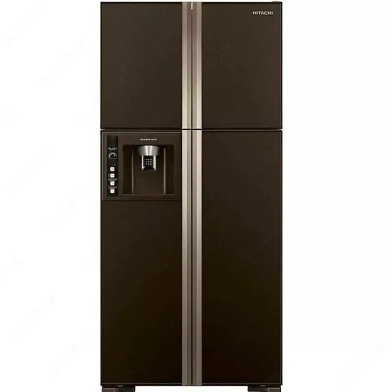 Бытовой двухкамерный холодильник "Hitachi R-W660FPUC3X GBW" (Коричневое стекло)