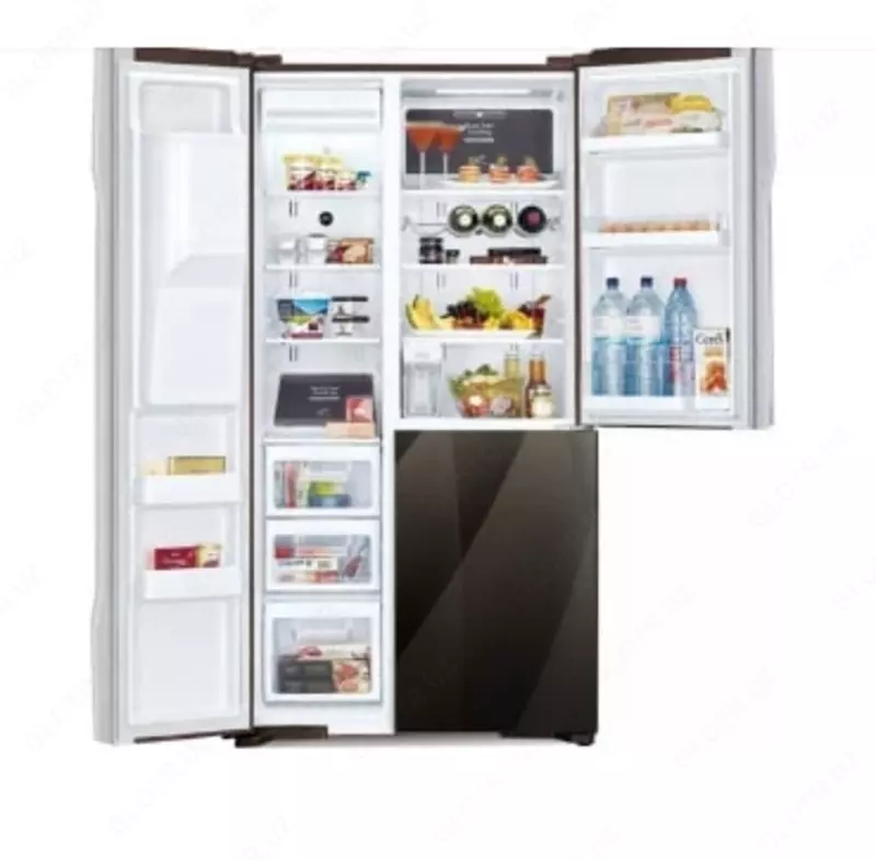 "Hitachi R-M700AGPUC4X DIA" ko'p kamerali maishiy muzlatgich (kulrang oyna)