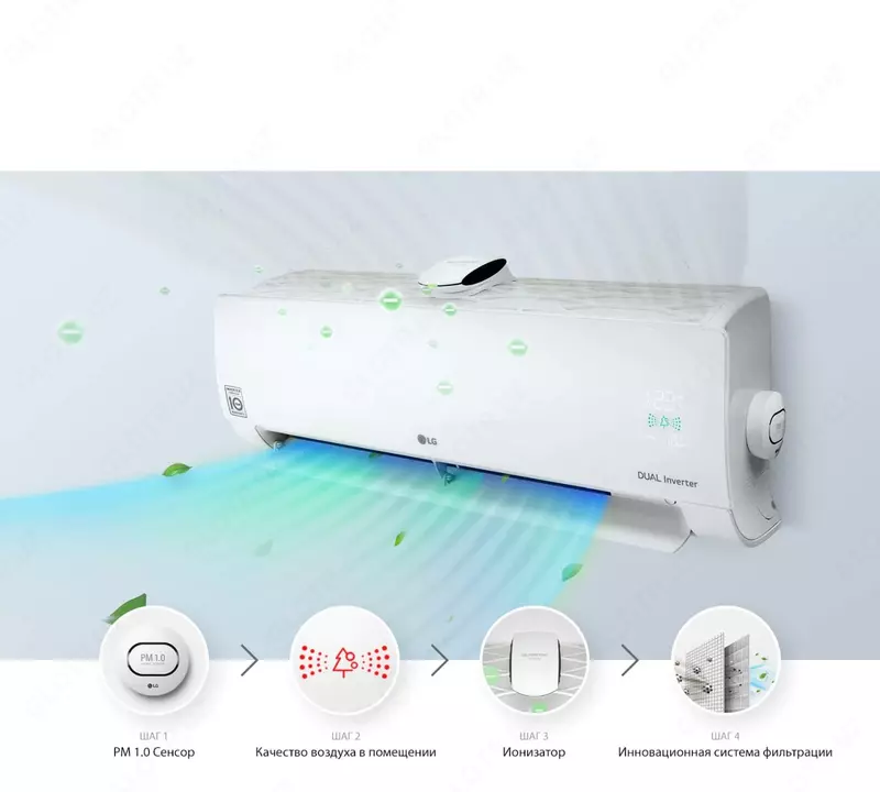 Кондиционер "LG PuriCare AIR АР 12RТ" Invеrter (Белый)