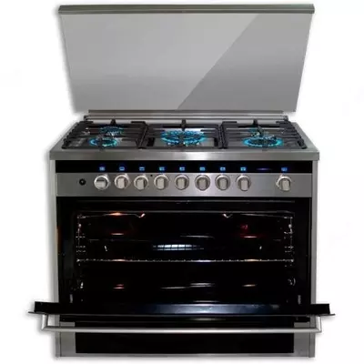 Газовая плита "DELUSSO OGE-9050 LED GL" (Стальная)