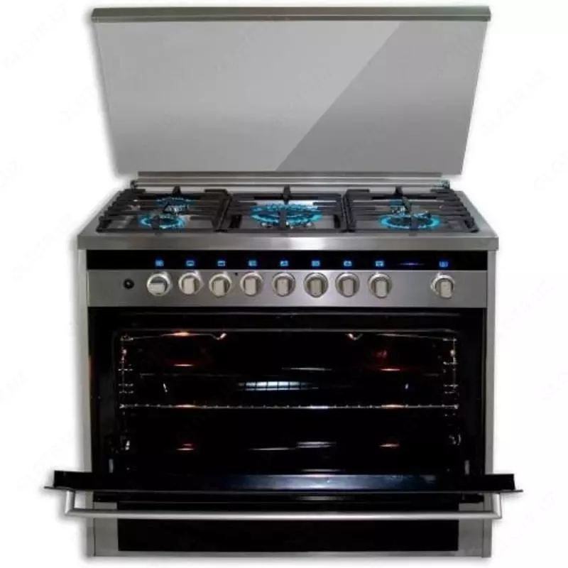 Газовая плита "DELUSSO OGE-9050 LED GL" (Стальная)