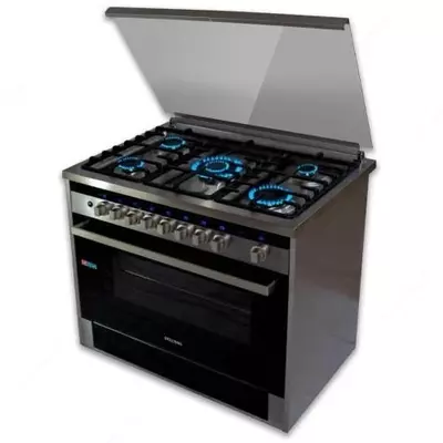 Газовая плита "DELUSSO OGE-9050 LED GL" (Стальная)