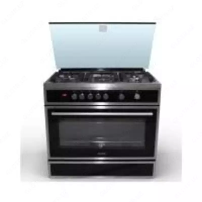 Газовая плита "DELUSSO OGE-9050 SMP LED" (Черная)