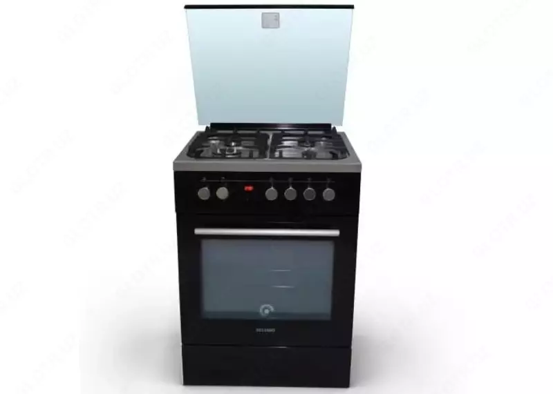 Газовая плита "DELUSSO Y6411T1 INOX" (Черная)