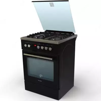 "DELUSSO Y6411T1 INOX" gaz plitasi (qora)