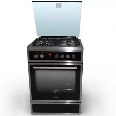 Газовая плита "DELUSSO Y6411T1 INOX F" (Черная + стальная)