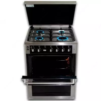 Газовая плита "DELUSSO OGE6040DT" (Черная/стальная)