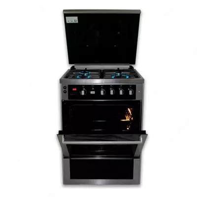 Газовая плита "DELUSSO OGE6040МT" (Черная/стальная)