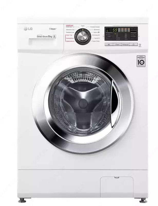 Стиральная машина "LG F1296TDS3" (Белая/Хром) 8 кг