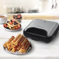 Вафельница "Hofmann SSWM01SS-5/HF" (Стальная/черная) Только в розницу