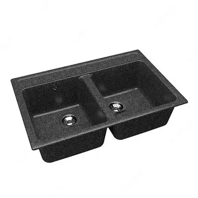 Oshxona uchun lavabo "Goodwell GRS T1101B / 780" (Qora)
