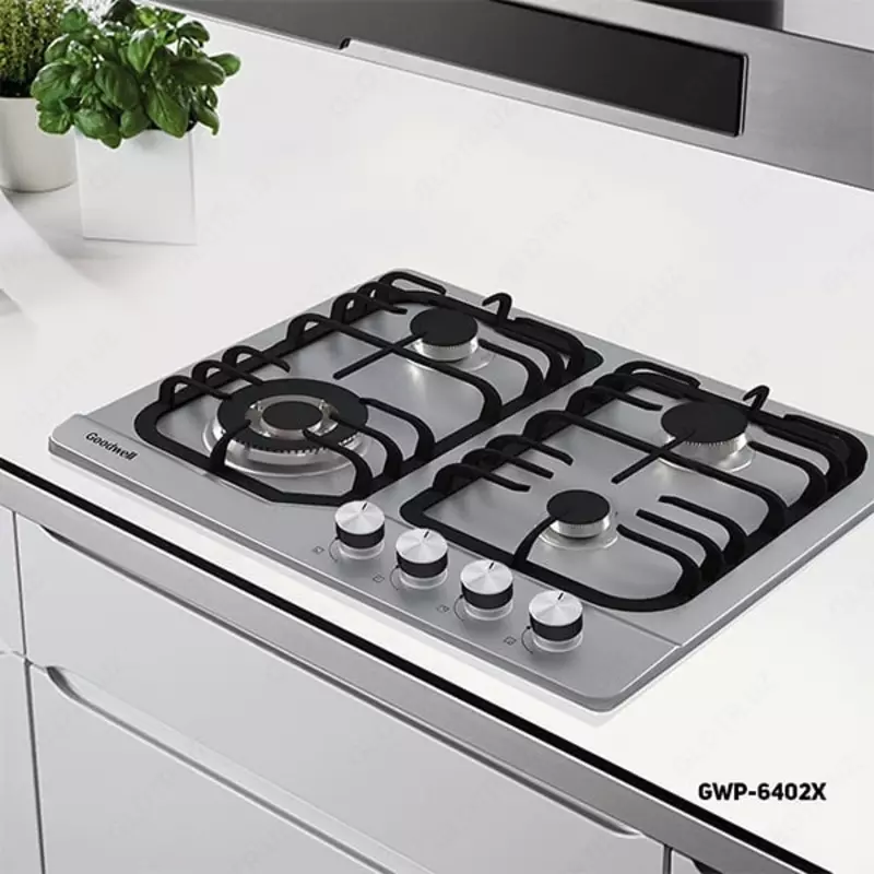 Газовая варочная панель "Goodwell GWP-6402 X" (Серебристая)