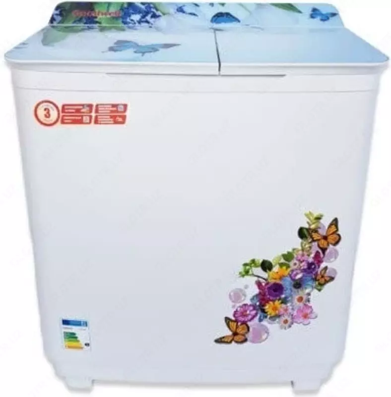 Стиральная машина полуавтомат "Goodwell GSW 736" (Белая+декор) 7/5.5 кг