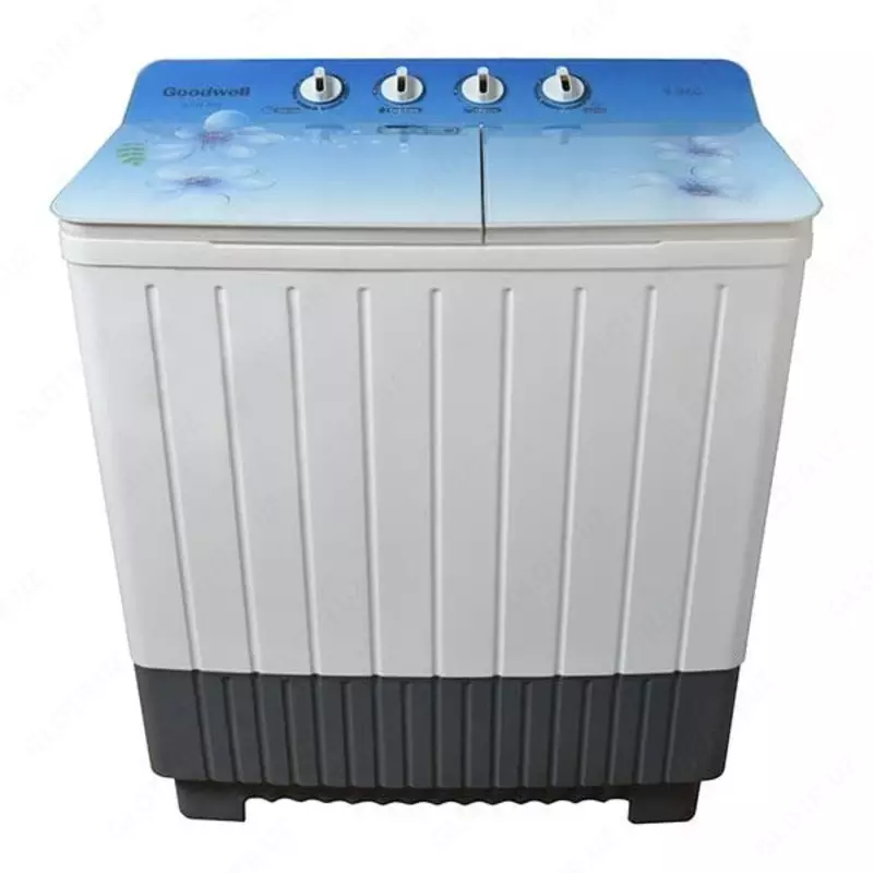 Yarim avtomatik kir yuvish mashinasi "Goodwell GTW 901" (Oq/kulrang+dekor) 9/5,5 kg