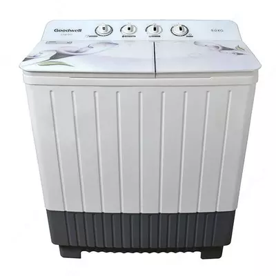 Yarim avtomatik kir yuvish mashinasi "Goodwell GTW 902" (Oq/kulrang+dekor) 9/5,5 kg