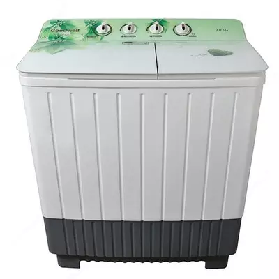 Yarim avtomatik kir yuvish mashinasi "Goodwell GTW 903/1" (Oq/kulrang+dekor) 9/5,5 kg