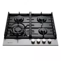 Газовая варочная панель "Hofmann NUOVO CTN641FX/HF" (Стальная/черная)