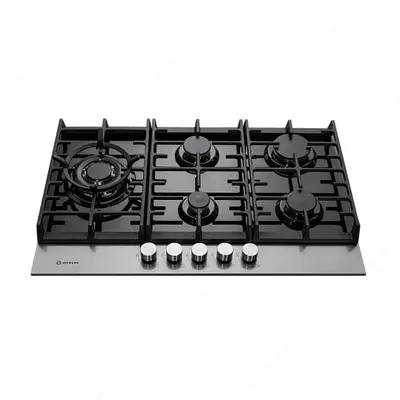 Газовая варочная панель "Hofmann NUOVO CTN751S/HF" (Серебристая/черная)