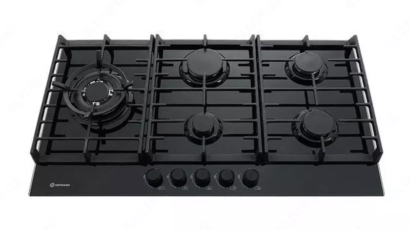 Газовая варочная панель "Hofmann VETRO CTV951BG-1/HF" (Черная)