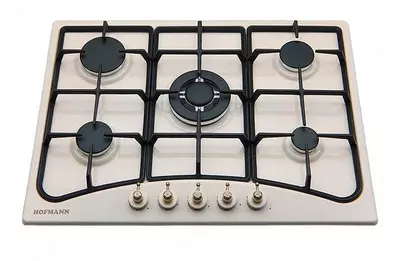 Газовая варочная панель "Hofmann CLASSICO CH751TR2(OW)/HF" (Слоновая кость)