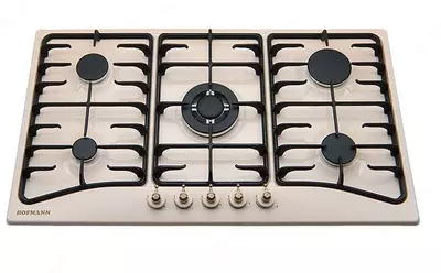 Газовая варочная панель "Hofmann CLASSICO CH951TR2(OW)/HF" (Слоновая кость)