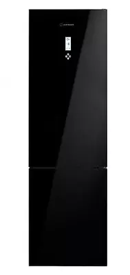 Бытовой двухкамерный холодильник "Hofmann RF360CDBG/HF" (Черное стекло) Турция