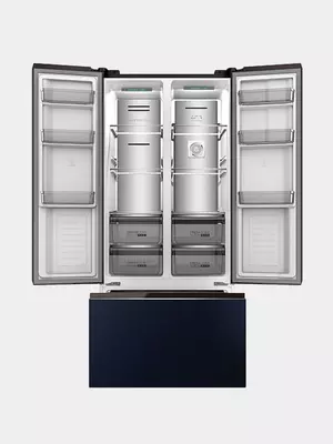 Бытовой двухкамерный холодильник "Hofmann RF503ADBG/HF" (Черное стекло)