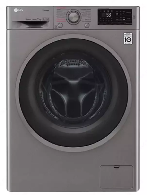 Стиральная машина автомат "LG F2J6НS8S" (Серая/черная) 7 кг