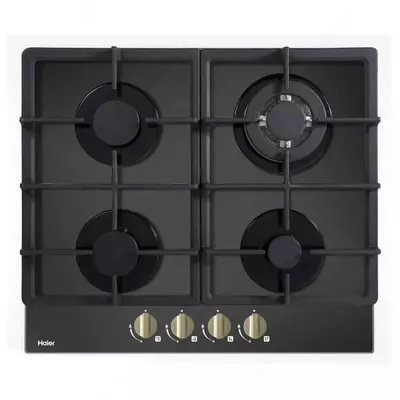 Газовая варочная панель "Haier HCC406AGF-B" (Черное стекло)