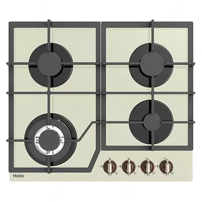 Газовая варочная панель "Haier HHX-G64CWLI" (Бежевое стекло)