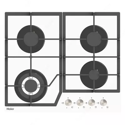 Газовая варочная панель "Haier HHX-G64CWLW" (Белое стекло)