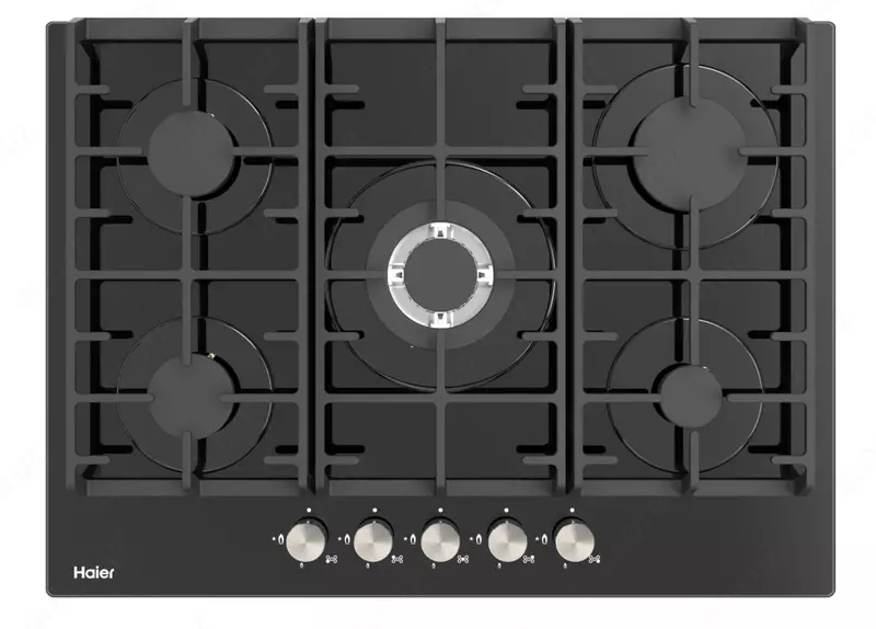 Газовая варочная панель "Haier HHXG75F-C1P" (Черное стекло)