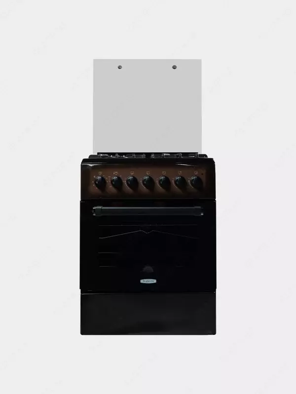 Kombinatsiyalangan pechka "Biryusa U60GE08BR" (jigarrang) 60 x 60 sm