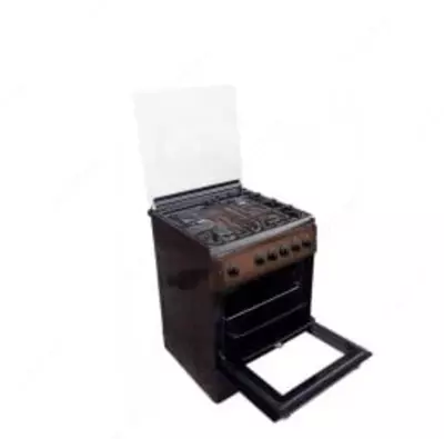 Kombinatsiyalangan pechka "Biryusa U60GE45BR" (jigarrang) 60 x 60 sm