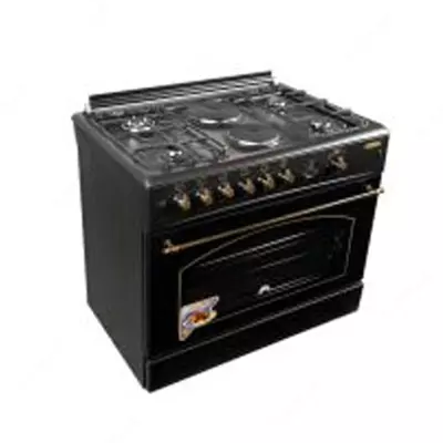 Комбинированная плита "Бирюса U90GG91BL" (Черная) 60 х 90 см