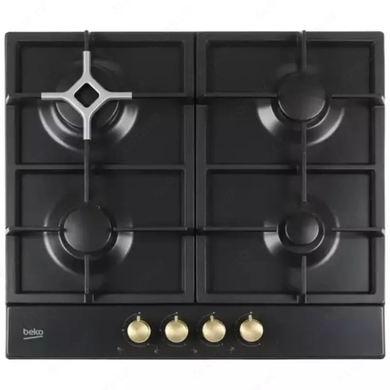 Газовая варочная панель "Beko HIAG64225SAR" (Черная/золотистая)