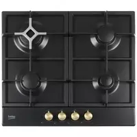Газовая варочная панель "Beko HIAG64225SAR" (Черная/золотистая)