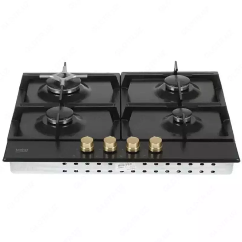 Газовая варочная панель "Beko HIAG64225SAR" (Черная/золотистая)