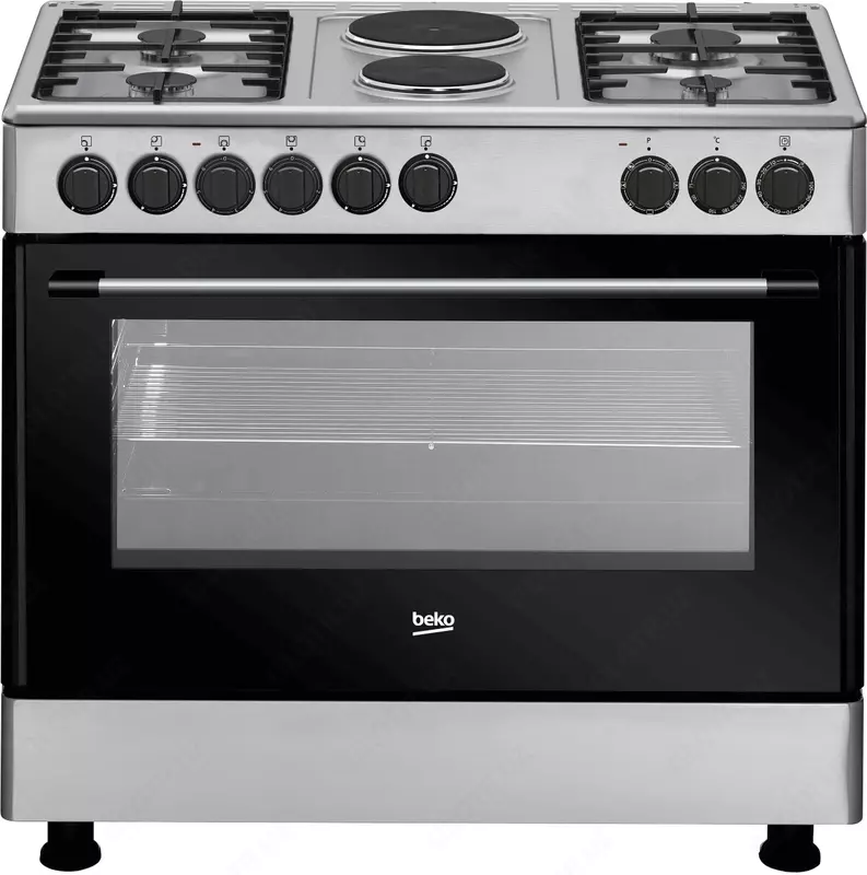 Комбинированная плита "Beko GE12121DX" (Серая) 90 х 60 см