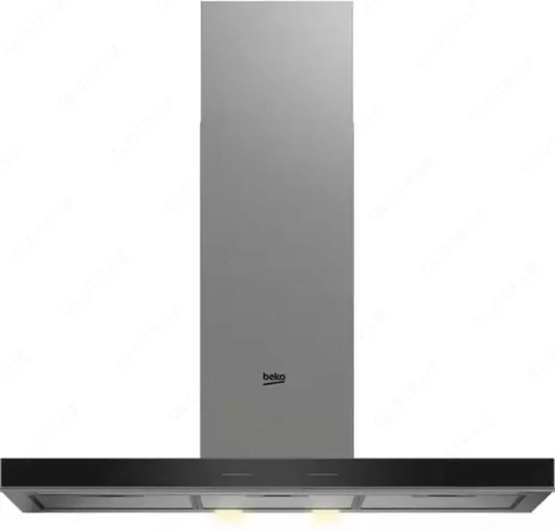Каминная Вытяжка "Beko Beyond BHCB93640B" (Черное стекло) 90 см
