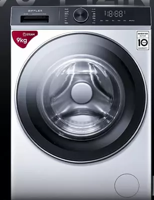 Стиральная машина автомат "Ziffler T90-P12INW" (Серебристая) 9 кг