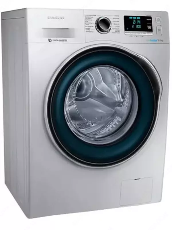 Стиральная машина автомат "Samsung WW80J6210СSOLD" (Серебристая/Синяя) 8 кг