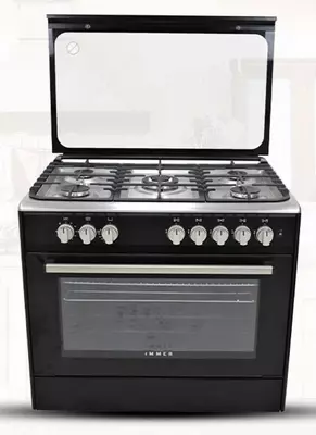 Газовая плита "Immer В90" (Черная/Серебристая) 90 см