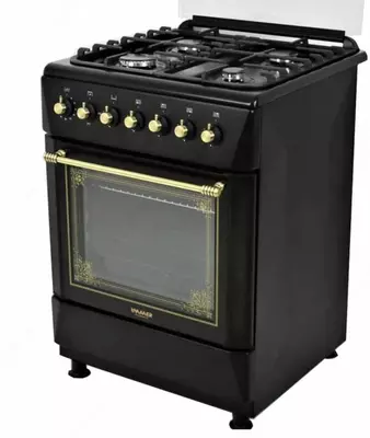 Газовая плита "Immer F01" (Черная/Золотистая) 60 см