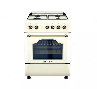 Газовая плита "Immer F02" (Белая/Золотистая) 60 см