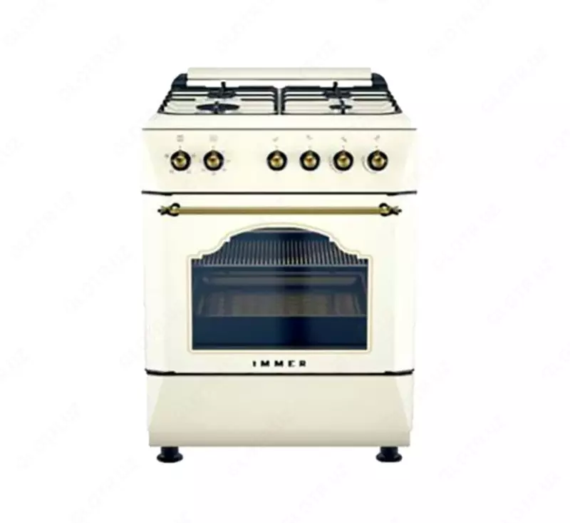Газовая плита "Immer F02" (Белая/Золотистая) 60 см