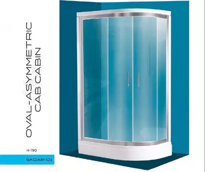 Oval assimetrik dush idishni H190 (90x100)