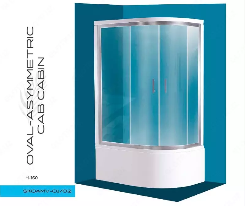 Овальная ассиметричная душевая кабина H160 (80x120) SKOAMV-01