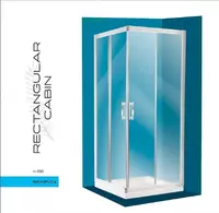 Квадратная душевая кабина H190 (90x90 - черный профиль) SKKP-01